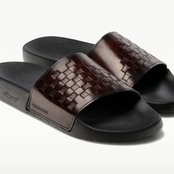 Magnanni Brown Playa Slide Mid Brown Slide Sandals size 7 IMMACULATE - Picture 2 of 11